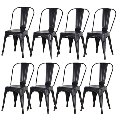 EGOONM Set of 4/8 Modern Metal Dining Chairs Industrial Style Chairs Stackable Used for Restaurant Terrace Outdoor Dining Chair