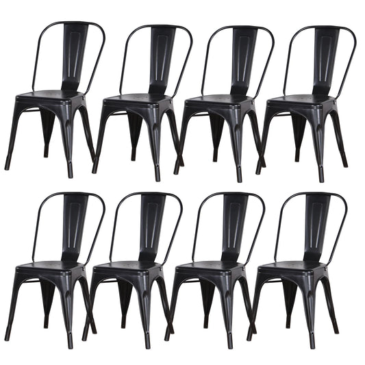 EGOONM Set of 4/8 Modern Metal Dining Chairs Industrial Style Chairs Stackable Used for Restaurant Terrace Outdoor Dining Chair