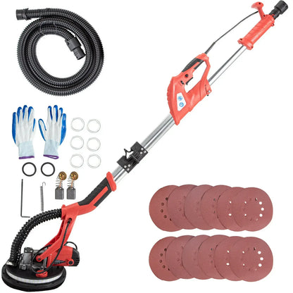 Elektrische Gipsplaten Schuurmachine – Muur Schuurmachine – Plafond Schuurmachine – Drywall Schuurmachine – Stofzuiger Schuurmachine – 750W Krachtige Motor – Uitschuifbare Steel Met LED Verlichting