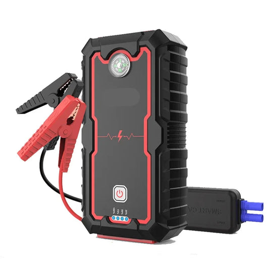Jumpstarter - Jumpstarter for car - 10W - 2000A - With compressor - Jumpstarter with Powerbank, SOS emergency lighting - For 8.0L/6.0L emergency battery in car - Black