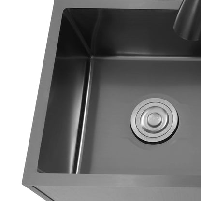 Dubbele Keukenspoelbak – Dubbele Spoelbak – Keukenbak – Spoelbak Met Kast – RVS Materiaal – Uittrekbare Kraan