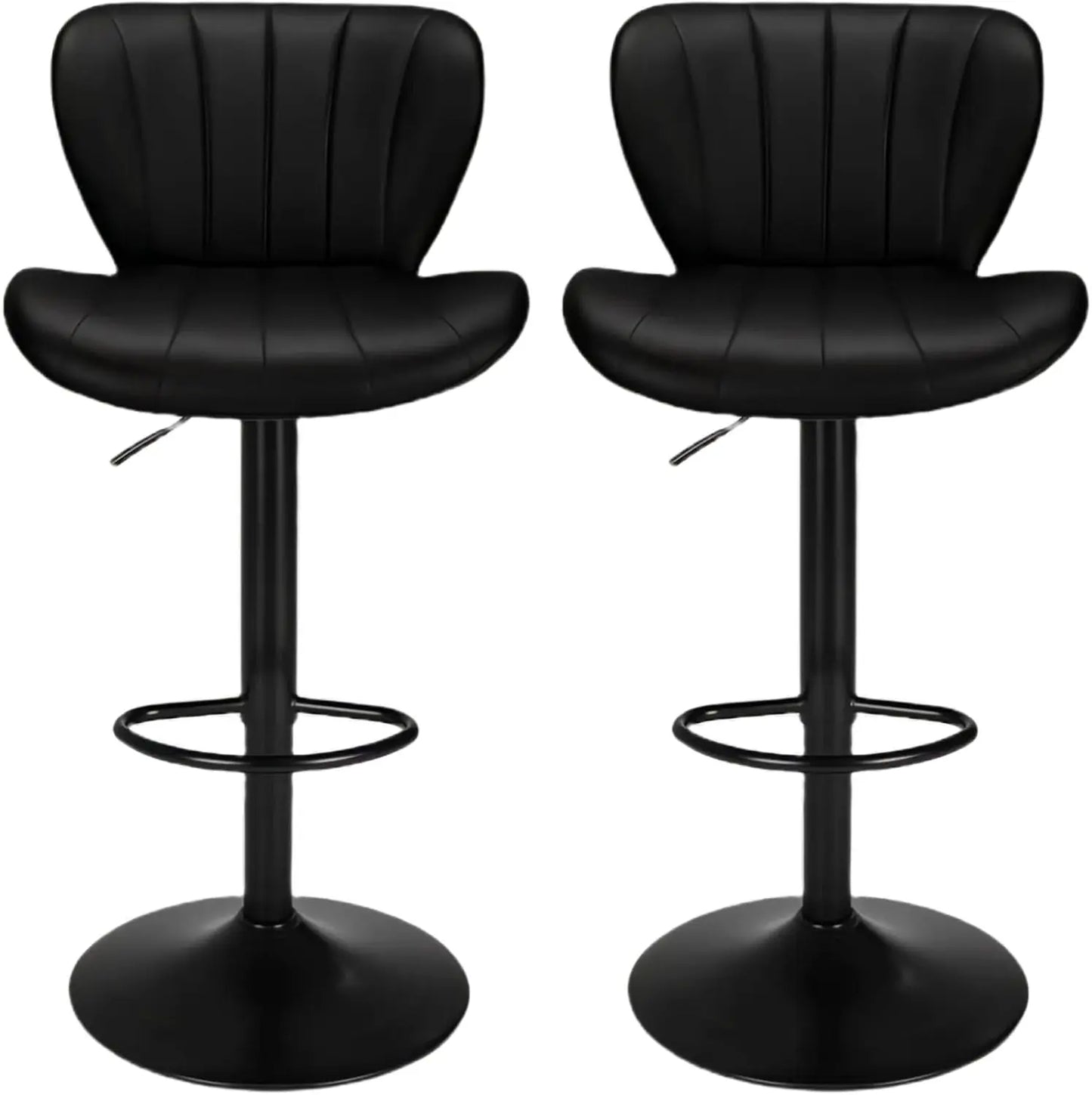 Barstoelen – Barkrukken – Barstoeltjes – Keukenkrukken – Zwarte Barstoel Set – Verstelbare Hoogte – 360° Draaibaar