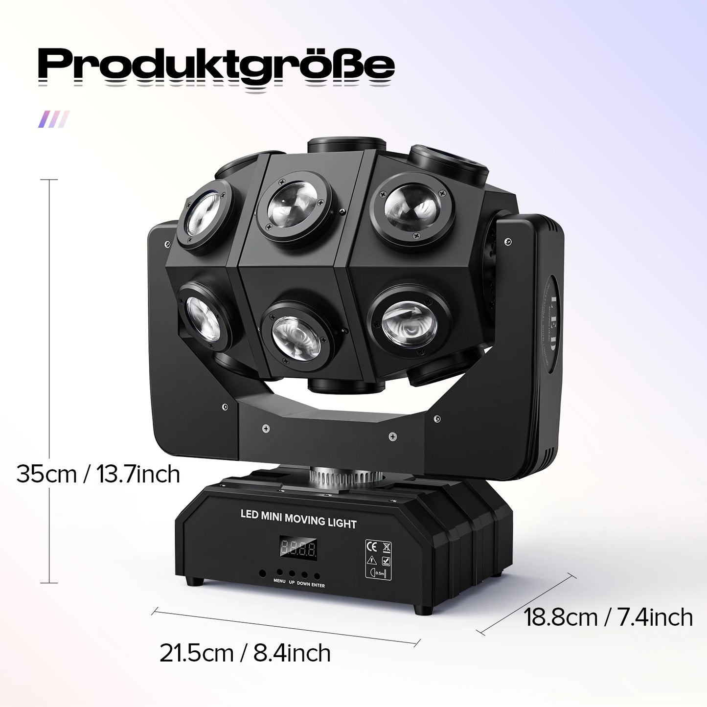 Mini Moving Head Light – LED Moving Head – DMX512 Licht – DJ Licht – Podiumlicht – 180W Vermogen – Geluid Geactiveerde Modus – EU Stekker