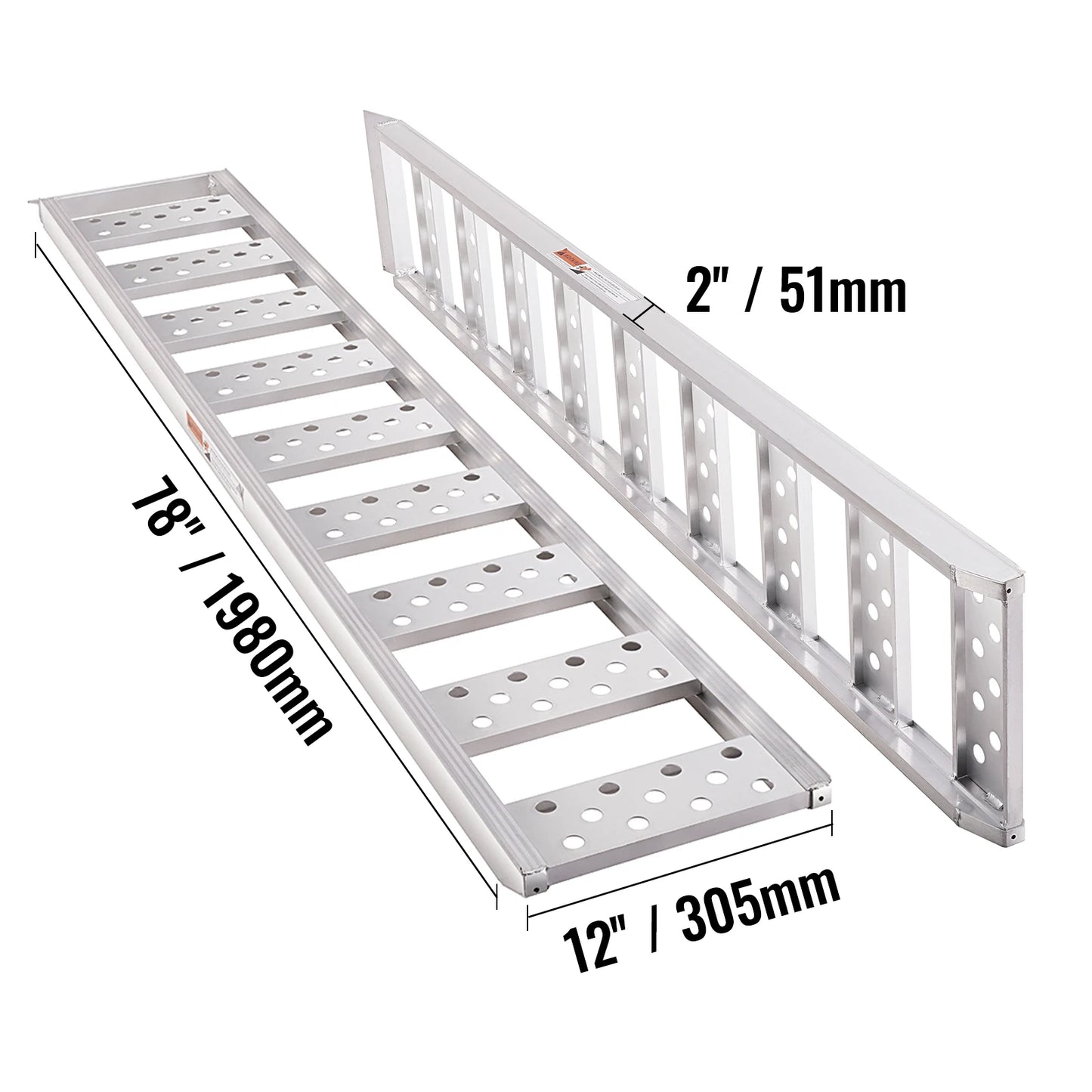 Aluminium Oprijplaten – Opritplaten – Laadplaten – Oprijbanen – Draagplaat – Antislip Traptreden - 1250 lbs Draagvermogen