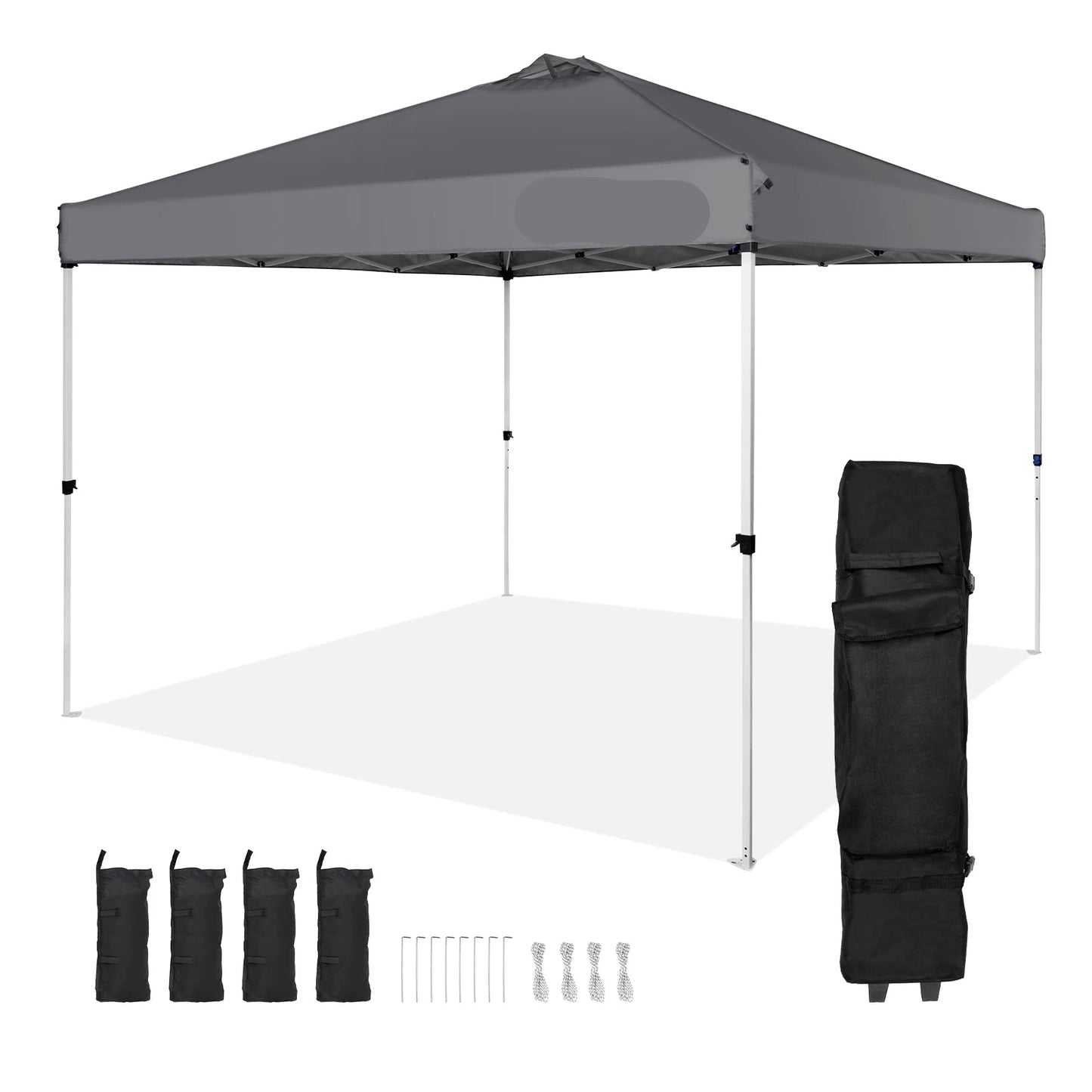 Pop up Partytent - Tent – Partytent Opvouwbaar - Pop up Tent - 3x3m - Waterdichte - 250D PU Partytent - met Wieltas - UV-bescherming - Grijs