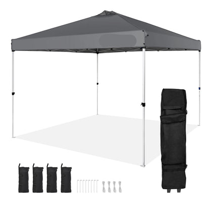 Pop up Partytent - Tent – Partytent Opvouwbaar - Pop up Tent - 3x3m - Waterdichte - 250D PU Partytent - met Wieltas - UV-bescherming - Grijs