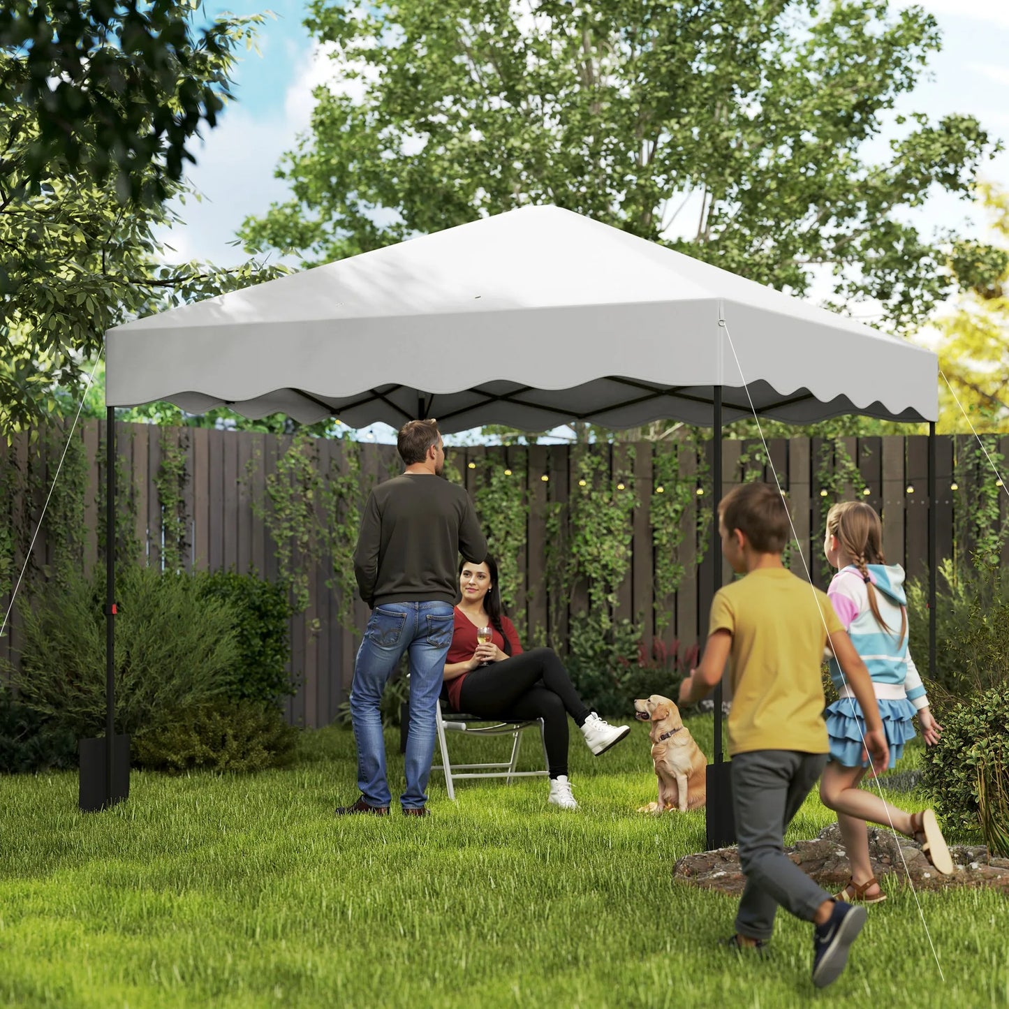 Outsunny Folding Pop-Up Gazebo Tent 3X3 m with Uv 50+ Protection