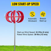 Vevor - Wind Turbine - Windmill Generator - Wind Turbine Generator - Wind Energy - Wind Turbine – 100W - 12V - 5 Blades - Red