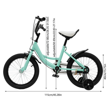 Kinderfiets - Kinderfietsen - Jongensfiets - Meisjesfiets - 16" - Fiets voor Jongens en Meisjes met Veiligheidswielen en Schokabsorberende Rubberen Banden