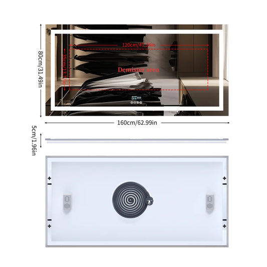 Led-Badkamerspiegel – Spiegel – Badkamerspiegel – Make-Upspiegel – Led-Spiegel – Bluetooth-Speaker – Anti-Condens - 140x70cm