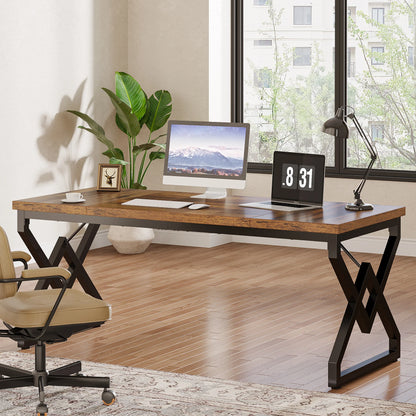 Bureau – Bureau Ruim – Werktafel – Schrijftafel – Stevig Hout – 160 Cm Lengte – Vintage Design - QUORE