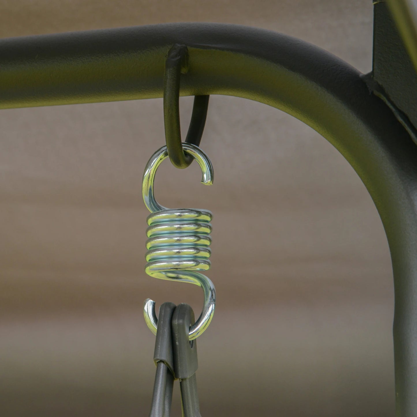 3-Zits Tuinswing met Dakzonwering - Verstelbare Rugleuning - Stalen Frame - Ademend - Grijs - QUORE