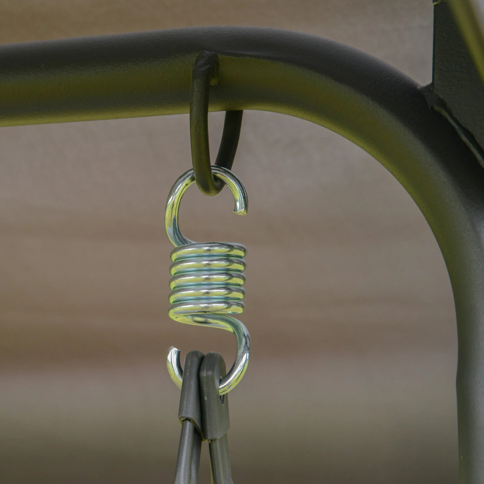 3-Zits Tuinswing met Dakzonwering - Verstelbare Rugleuning - Stalen Frame - Ademend - Grijs - QUORE