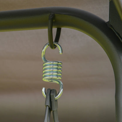 3-Zits Tuinswing met Dakzonwering - Verstelbare Rugleuning - Stalen Frame - Ademend - Grijs - QUORE