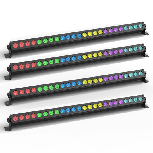 LED Wall Washer – LED Waslamp – RGB Lichtbalk – Podiumverlichting – Gevelverlichting – 4 Stuks EU Plug – 60W Vermogen – Aluminium Behuizing - QUORE