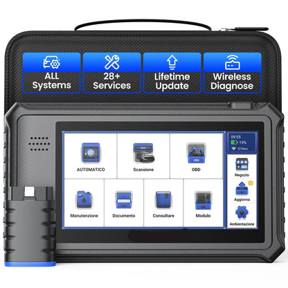 OBD2 Scanner - OBD - Diagnosecomputer - Uitleesapparatuur Auto - Storing Verwijderen - Auto Uitlezen - Auto Accessoires - Storing Verwijderen - 28 Reset Services - Systeem Scanner - 5" Touchscreen - QUORE