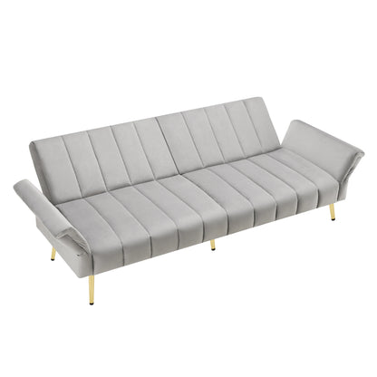 Velvet Slaapbank – Vouwbed – Logeerbed – Bedbank – Zitslaapbank – Verstelbare Rugleuning – Luxe Fluwelen Bekleding