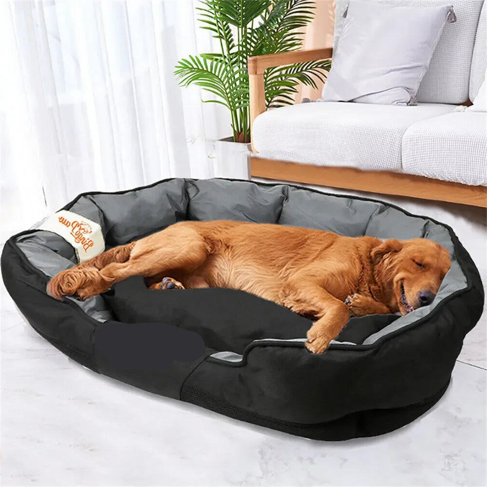 Hondenmand - Hondenkussen - Hondenbed - Hondenmanden - 90x70x19cm - Waterdichte - Groot Kalmerend Ligbed voor Alle Seizoenen - Donutmand - Wasbaar - Fluffy - Met Afneembaar Kussen - Oxford Stof – Hondenbank – voor Binnengebruik - Zwart