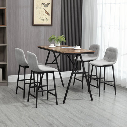Bartafelset – Eettafelset – Barset – Bistroset – Barkrukken – Verstelbare Tafelpoot – Houten Tafelblad - Lichtgrijs