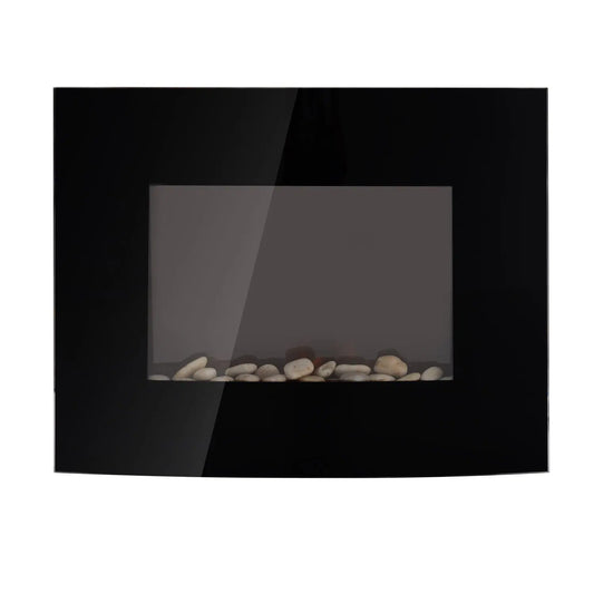Elektrische Inbouwhaard - Fireplace - Elektrische Kachel - Efficiënte Verwarming - Fireplace Heater - 900/1800W - Vlamoververhittingsbeveiliging - Roestvrij Staal en Gehard Glas - Zwart - QUORE
