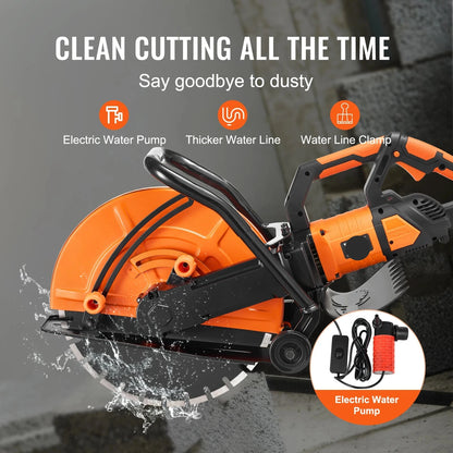 Elektrische Betonzaag - Betonfrees - Betonzagen - Steenzaagmachine - Muurfrees - Zaagmachine - 16inch - 3200W - met Waterkoeling - Dubbele Schakelaar - 6cm Zaagdiepte - voor Beton - Steen - en Baksteen
