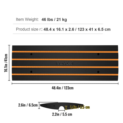 Kabelbeschermer - Kabelbrug - Kabelgoot - Kabelbrugrubber - Kabeldrempel - Kabeldrempelvloer - Opritdrempelbrug Uitbreidbare oprijplaten - voor laadperron Garage Oprijplaat - 2 Pak