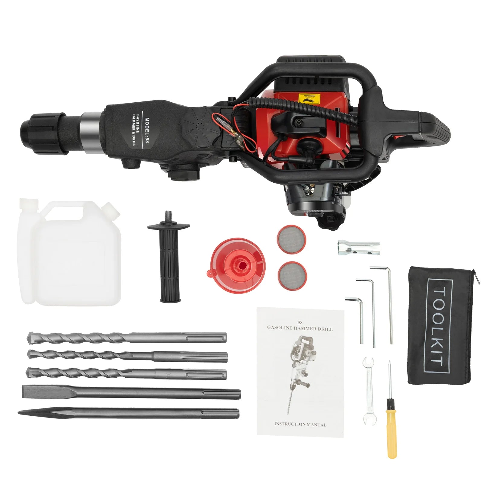 Demolition Jack Hammer – Sloophamer – Breekhamer – Betonhamer – Slaghamer – 33CC 1000W Motor – Robuust Aluminium Design - QUORE