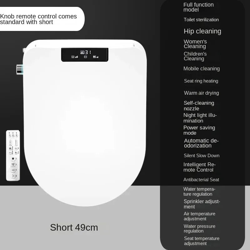Elektronische Bidet Toiletbril – Bidet Bril – Hygiënische Toiletbril – WC Bril Met Douchefunctie – Bidet Seat – Afstandsbediening – Zittingverwarming - 49cm - Standaarduitvoering - U-vormig - 220V-230V