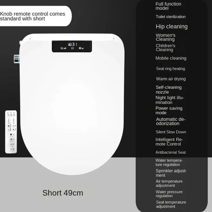 Elektronische Bidet Toiletbril – Bidet Bril – Hygiënische Toiletbril – WC Bril Met Douchefunctie – Bidet Seat – Afstandsbediening – Zittingverwarming - 49cm - Standaarduitvoering - U-vormig - 220V-230V