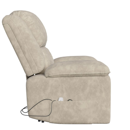 Relaxstoel - Relaxstoelen - Massagestoel - Loungestoel - Elektrische - met Sta-op Functie - Punts Massage - en  Lendewarmte - Afstandsbediening - Voor Senioren - en TV-hoek - Lichte Bruin