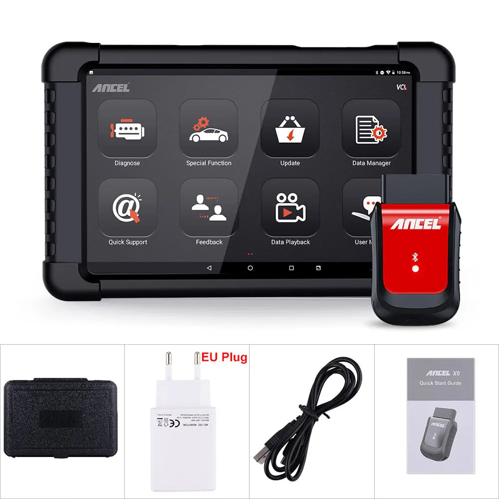 OBD Scanner - OBD2 - Auto Scanner - Auto uitlezen - Diagnose Apparatuur voor Auto's - Professionele Scanner - Diagnosetool voor Auto's - Volledige Systeemcontrole - ABS / Olie / EPB / DPF Reset - 10 Speciale Functies - 10.1 Inch Touchscreen - EU Plug