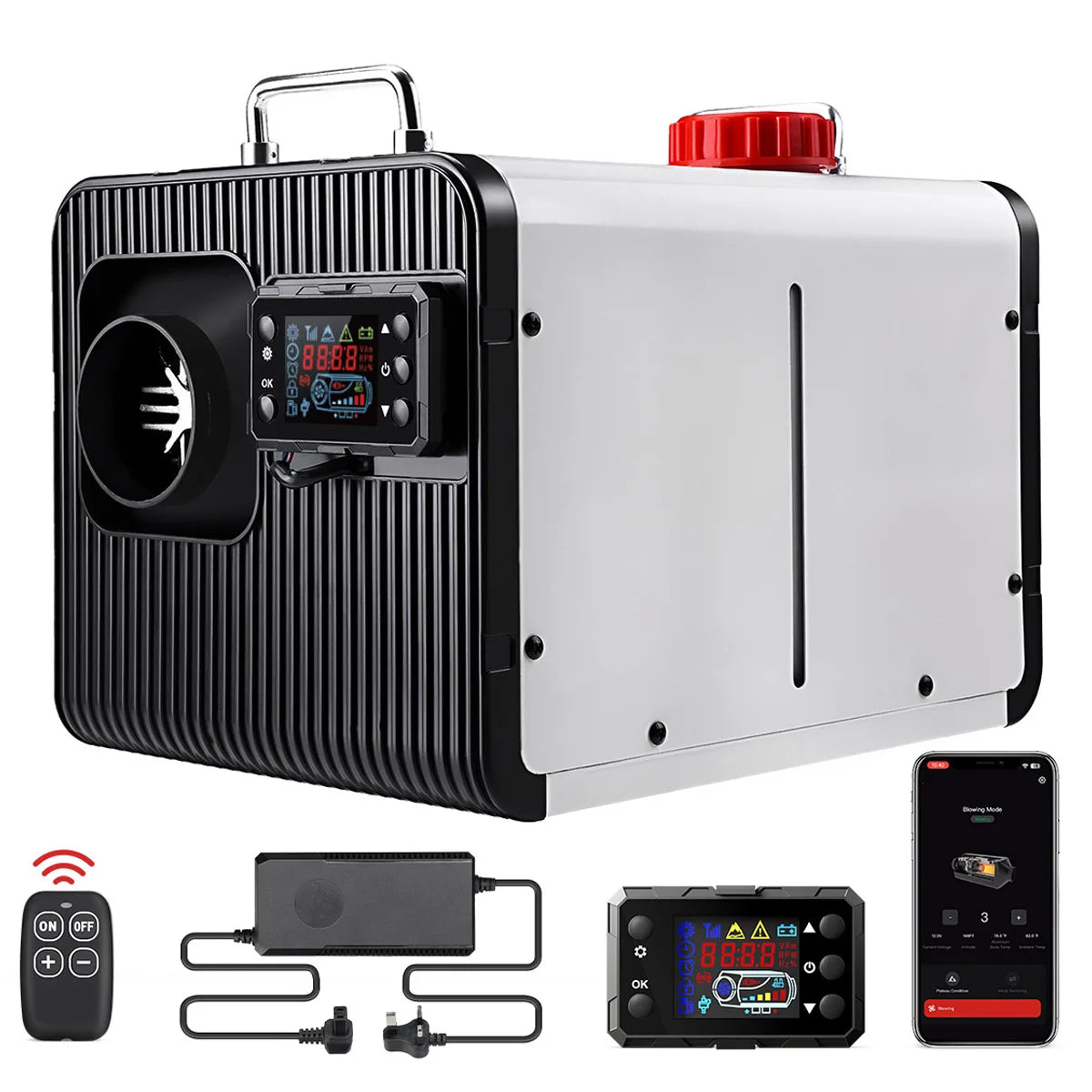 Dieselverwarmer – Diesel Heaters – Kachel Voor Voertuig – Mobiele Verwarming – Air Heater – 5-8 kW Instelbaar – Ingebouwde 5L Brandstoftank