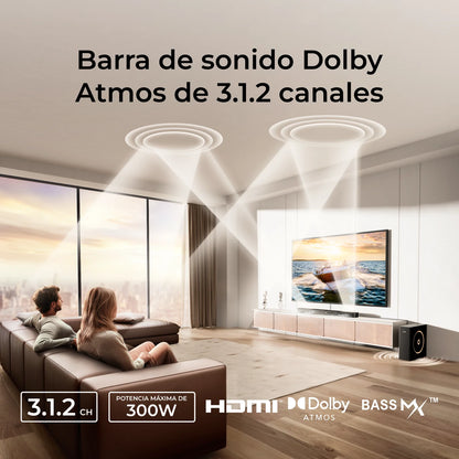 Soundbar – Soundbar Set – TV Speaker – Home Cinema Speaker – Surround Geluidssysteem – 3.1.2-Kanaals Dolby Atmos – Krachtige 5,25 Inch Subwoofer