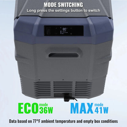 Draagbare Autokoelkast – Koelbox – Auto Koelbox – Camping Koelbox – 50 Liter – Temperatuur Instelbaar – Stil Geluid - QUORE