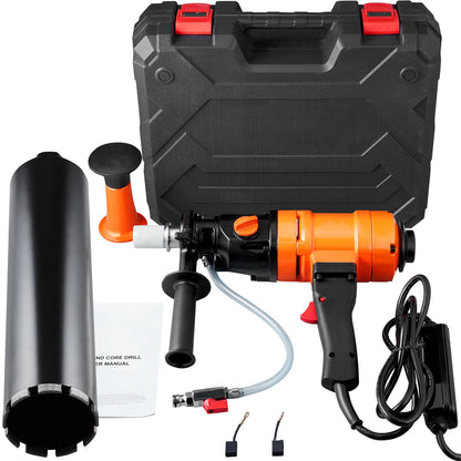 SucceBuy 1500W 4in Bit Diamond Core Drill Machine Handheld Concrete Core Drill Rig Wet Stepless Speed Electric Drilling Machine