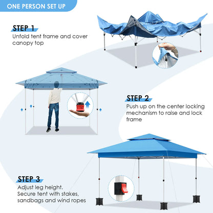 Inklapbare Partytent – Pop-Up Tent – Vouwtent – Schaduwdoek – Waterdicht – 3,6x3,6 Meter – Aluminium Frame
