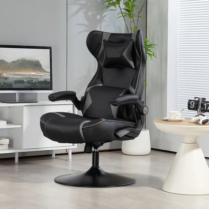 Gamingstoel – Ergonomische Stoel – Bureaustoel – Draaistoel – Verstelbare Zithoogte – Bluetooth Speakers – Kantelbare Rugleuning - Grijs