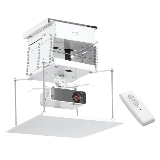 Motorische Projectorlift – Elektrische Projectorlift – Plafondlift Projector – Projector Hefboom – Projector Montage – 1,5 Meter Uitschuifhoogte – Koudgewalst Staal