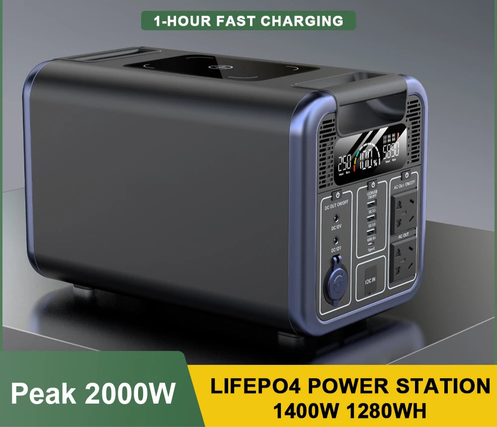 Draagbare Stroomvoorziening – Mobiele Powerbank – Energie Generator – Camping Accu – 2000W – Snelle USB PD Charging