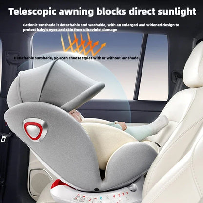 Kinderstoel Auto - Baby Autostoel - Kinderzitje - Autostoeltjes - ISOFIX Autostoel 0-36kg - Veiligheidsstoel - voor Baby en Kind - Verstelbare - 360° Draaibaar - Gebroken Wit