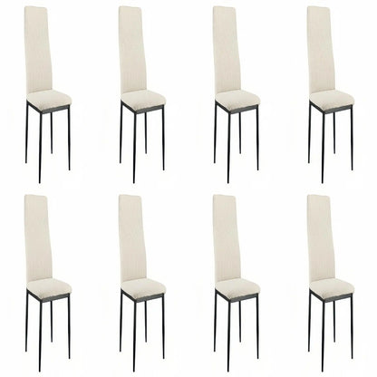 Eetkamerstoel – Stoel – Kuipstoel – Dining Chair – Zithoekstoel – Set Van 4 – Beige Cordstof Bekleding – Hoogte 108×43×23 cm