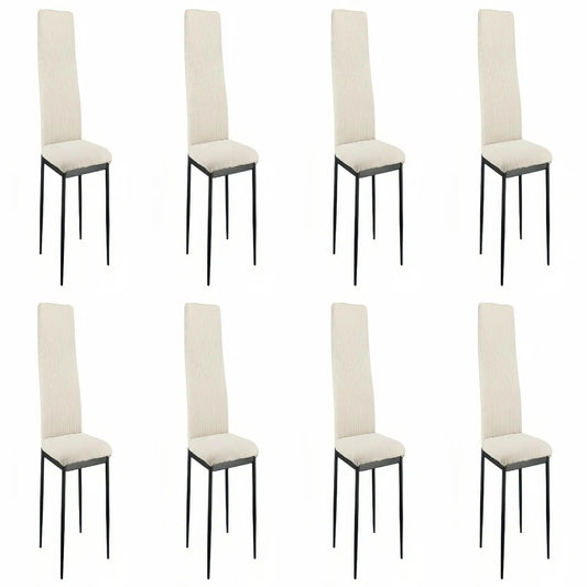 Eetkamerstoel – Stoel – Kuipstoel – Dining Chair – Zithoekstoel – Set Van 4 – Beige Cordstof Bekleding – Hoogte 108×43×23 cm