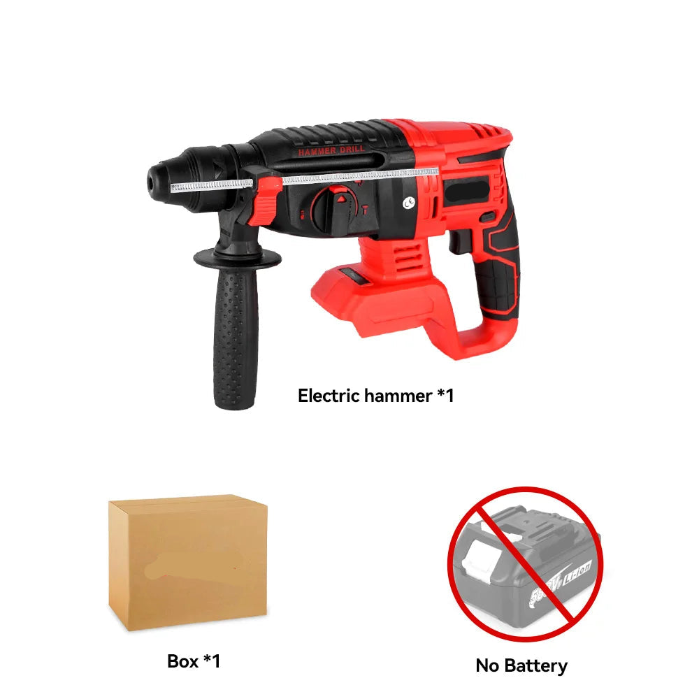 Boorhamer - Breekhamer - Boor - Klopboormachine - Bamerboormachine - Accu - Brushless - Elektrische Combihamer - 2000W - Zonder Accessoires of Accu – Geschikt voor 21V/18V Batterijen - QUORE