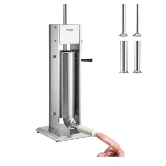 Worstenvuller – Worstenmaker - Worstmachine -  3L - Handmatige Verticale Worstmaker met 5 Opzetstukken