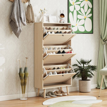 Schoenenkast – Schoenenopberger – Schoenenrek – Schoenenmeubel – Smal Design – Ruimtebesparend – Handgevlochten Deuren - QUORE