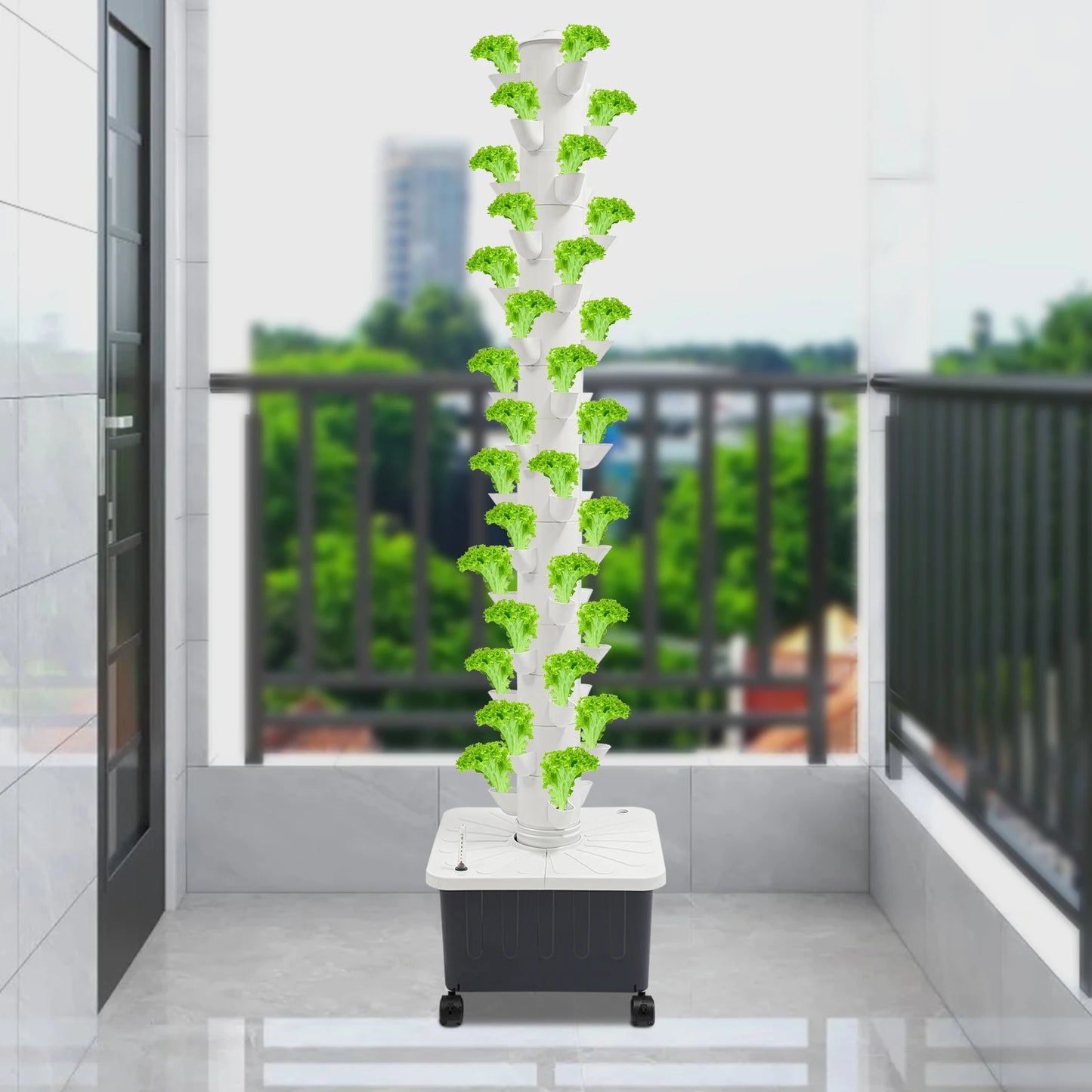 Hydroponische Kweektoren – Verticale Moestuin – Kruidentoren – Plantenrek – Kweekkast – 15 Laags Met 45 Plantplaatsen – Duurzaam PP-Materiaal – Automatisch Watersysteem - QUORE