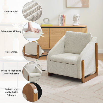 Fauteuil – Loungefauteuil – Relaxstoel – Zetel – Teddystof – Ergonomisch Comfort – Opbergruimte - 201 x 85 x 90 cm - Wit - QUORE