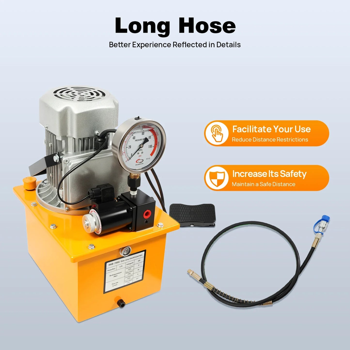 Elektrische Hydraulische Pomp – Hydraulische Drukpomp – Hydraulische Oliepomp – Elektrische Pomp – 750W Koperen Motor – 7L Tankcapaciteit
