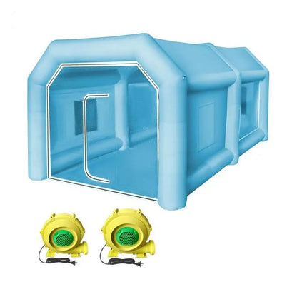 Opblaasbare Spuitcabine – Verfspuitcabine – Spuitstand – Schildercabine – Werkruimte 3,6x1,7x1,8 Meter – 210D Oxford Polyester – Koolstoffilters Met Ventilator - QUORE