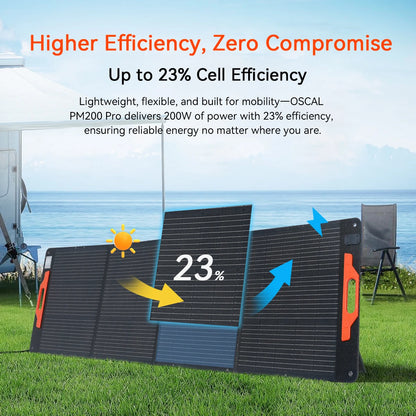 Zonnepaneel – Opvouwbaar Solar Panel – Draagbaar Zonnepaneel – Outdoor Zonne-energie – Camping Zonnepaneel – 200W Vermogen – 23% Hoog Rendement